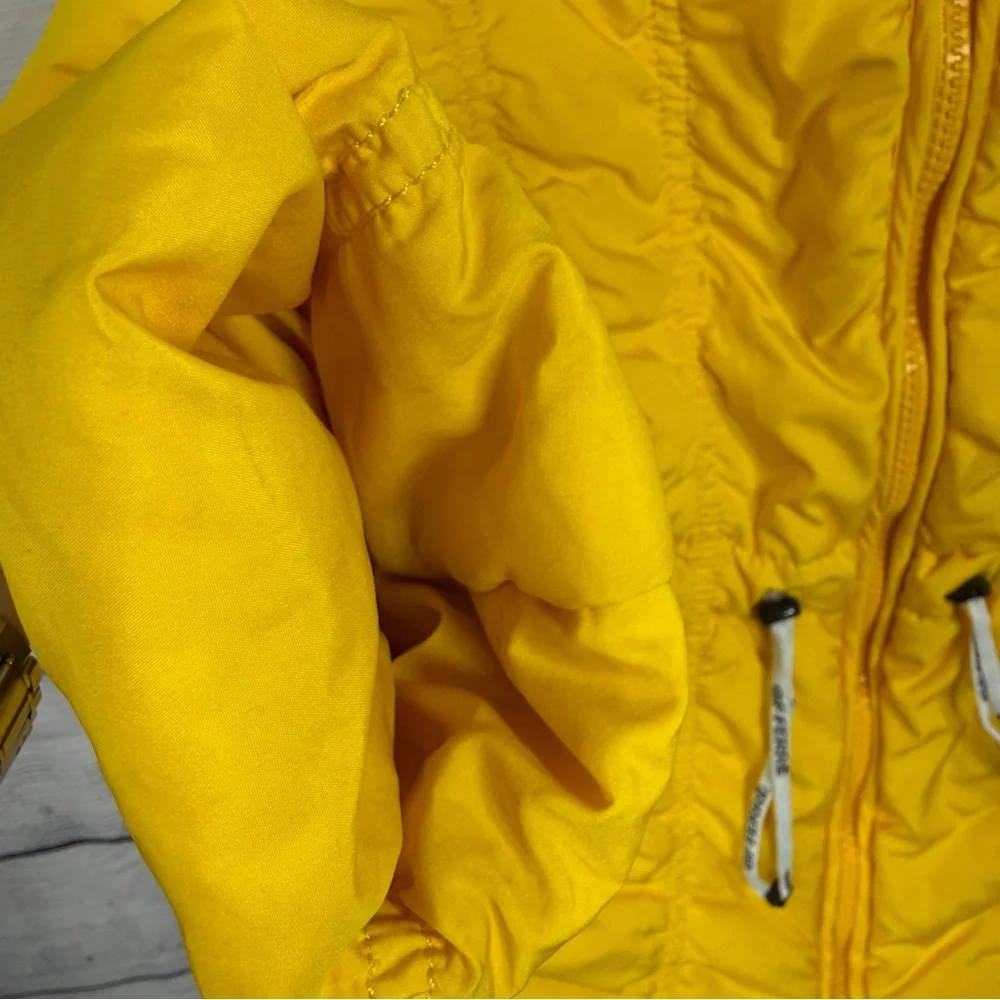 GF Ferre Girl's Yellow Hooded Puffer Jacket Sz 8